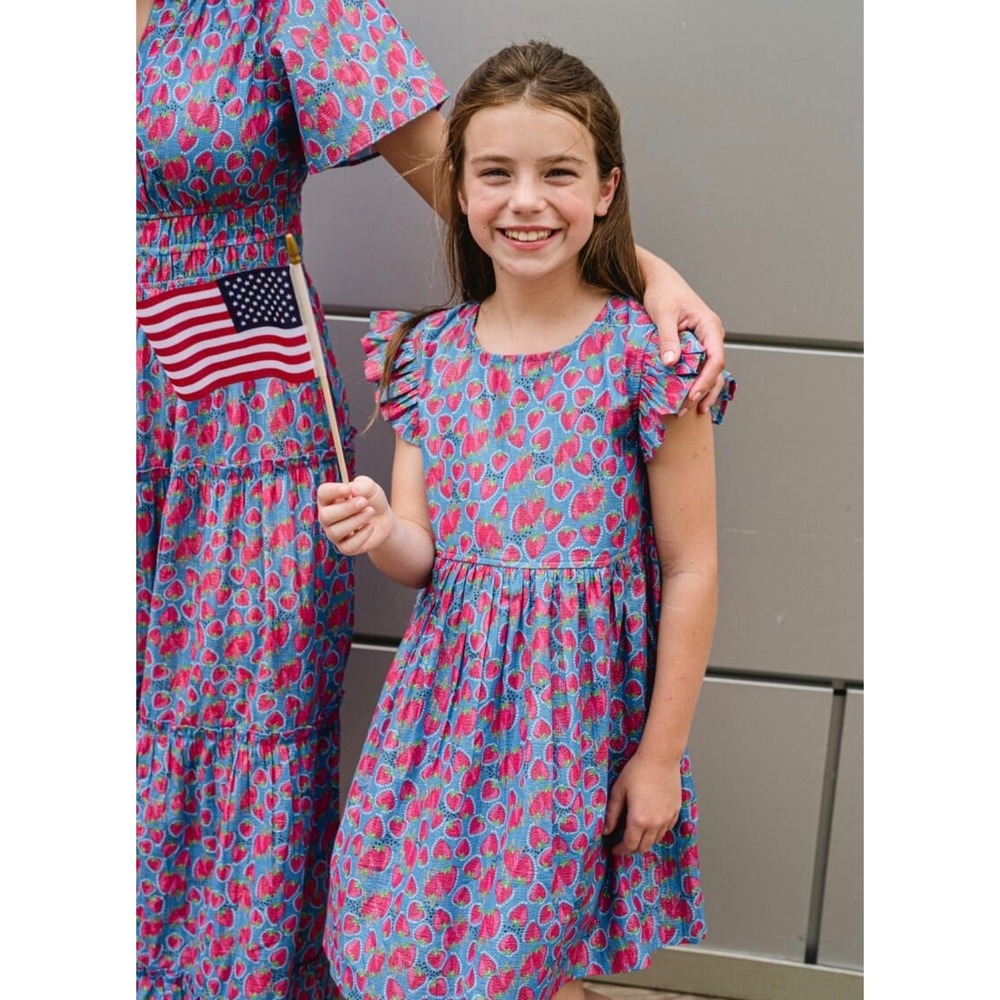 Briton Court 6Y Girls Emma Dress Strawberry Waves